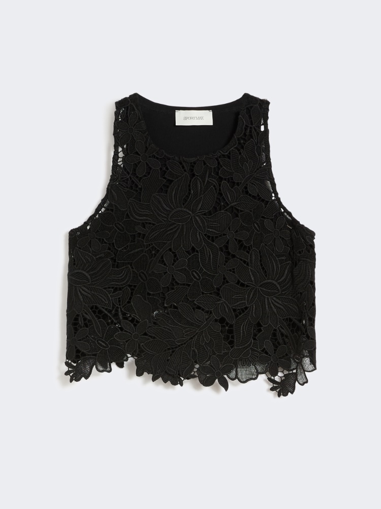 Short macramé top - BLACK - Max Mara - 6