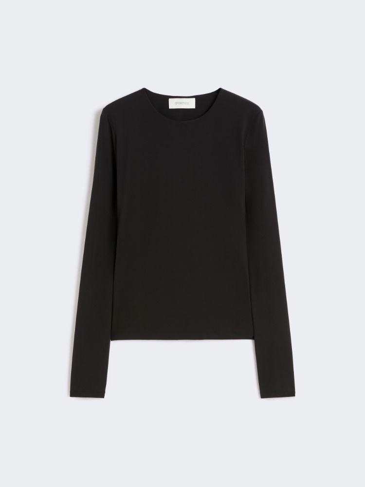 Skin-tight jersey T-shirt - BLACK - Max Mara