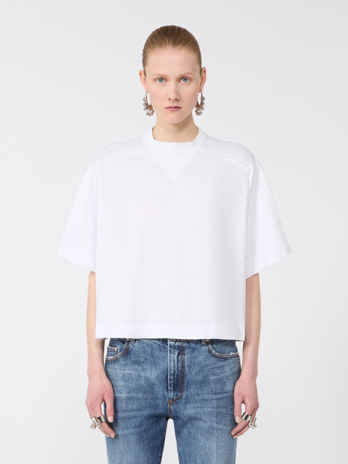 Cotton T-shirt - OPTICAL WHITE - Max Mara - 5