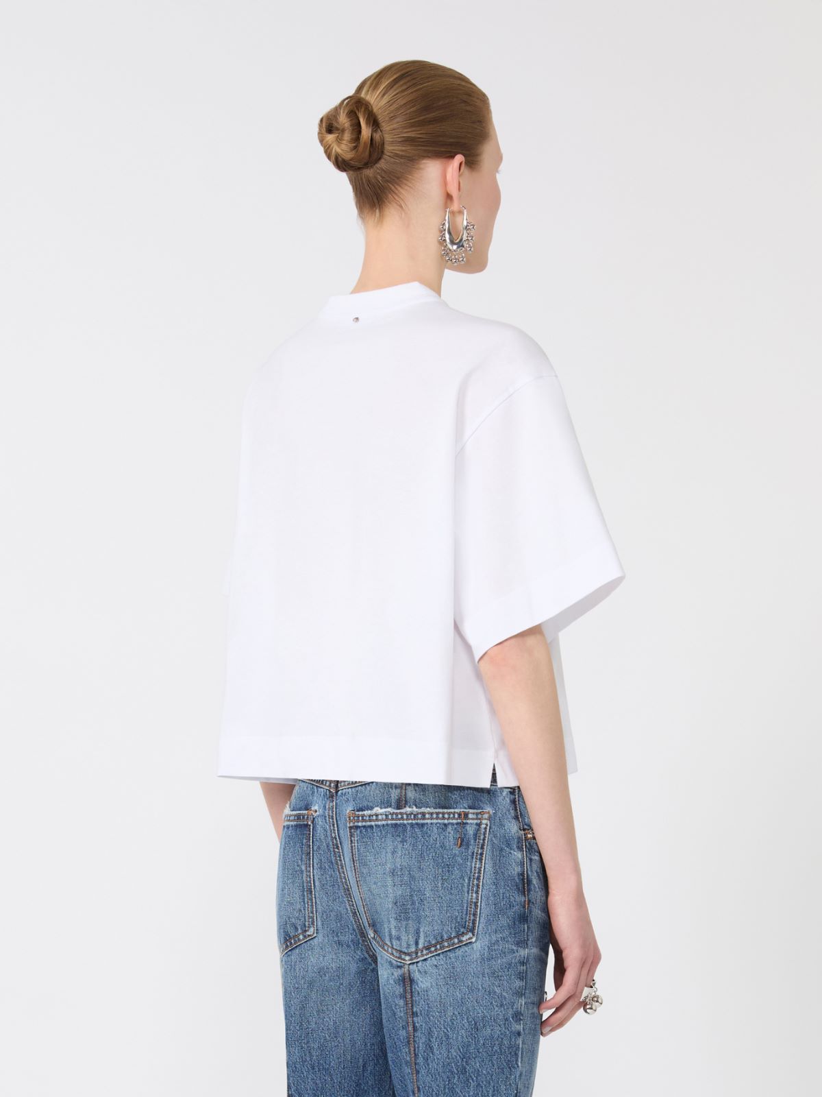 Cotton T-shirt - OPTICAL WHITE - Max Mara - 5