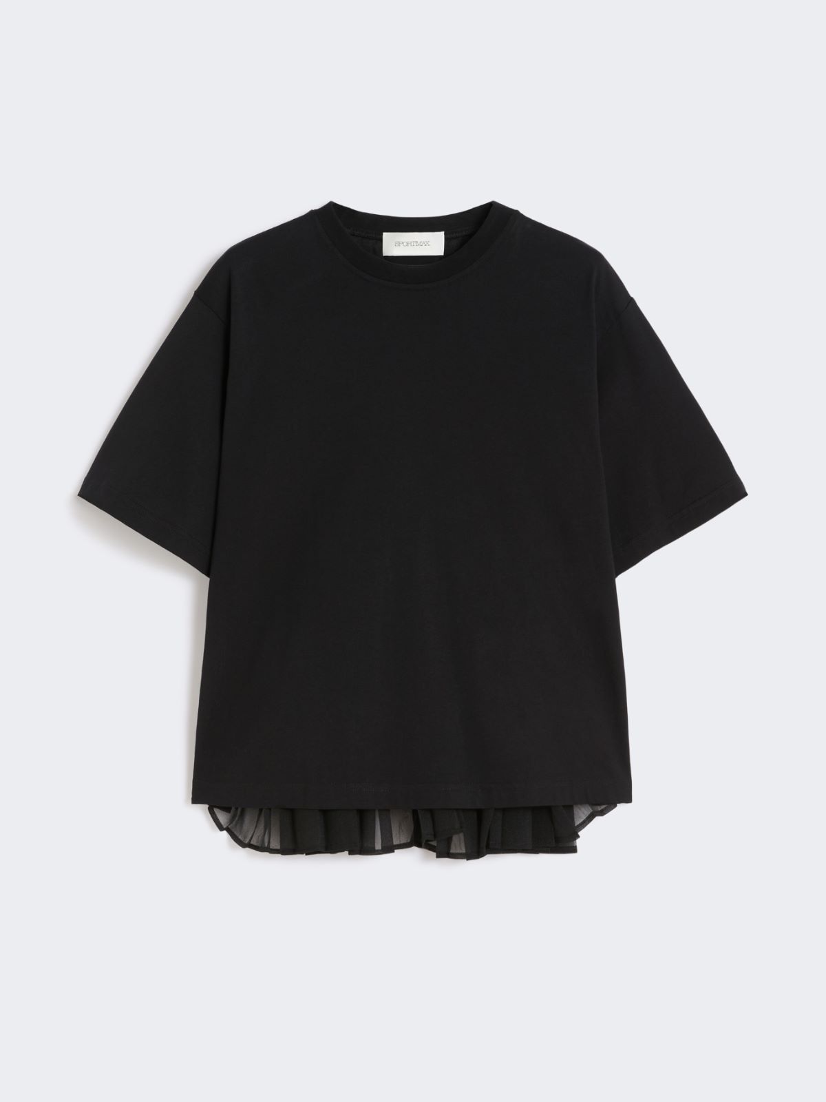 Camiseta de algodón con plisado en la espalda - NEGRO - Max Mara - 6