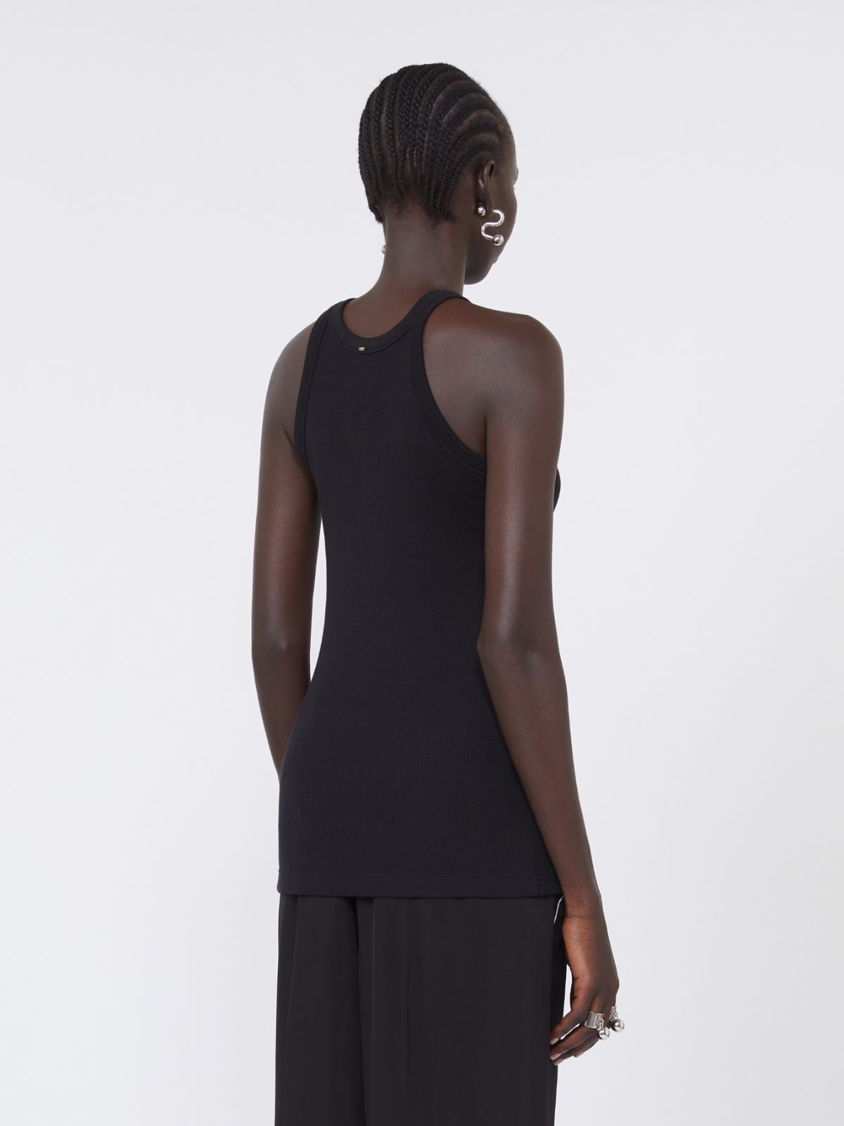 Tanktop aus Baumwolle und Seide - SCHWARZ - Max Mara - 3