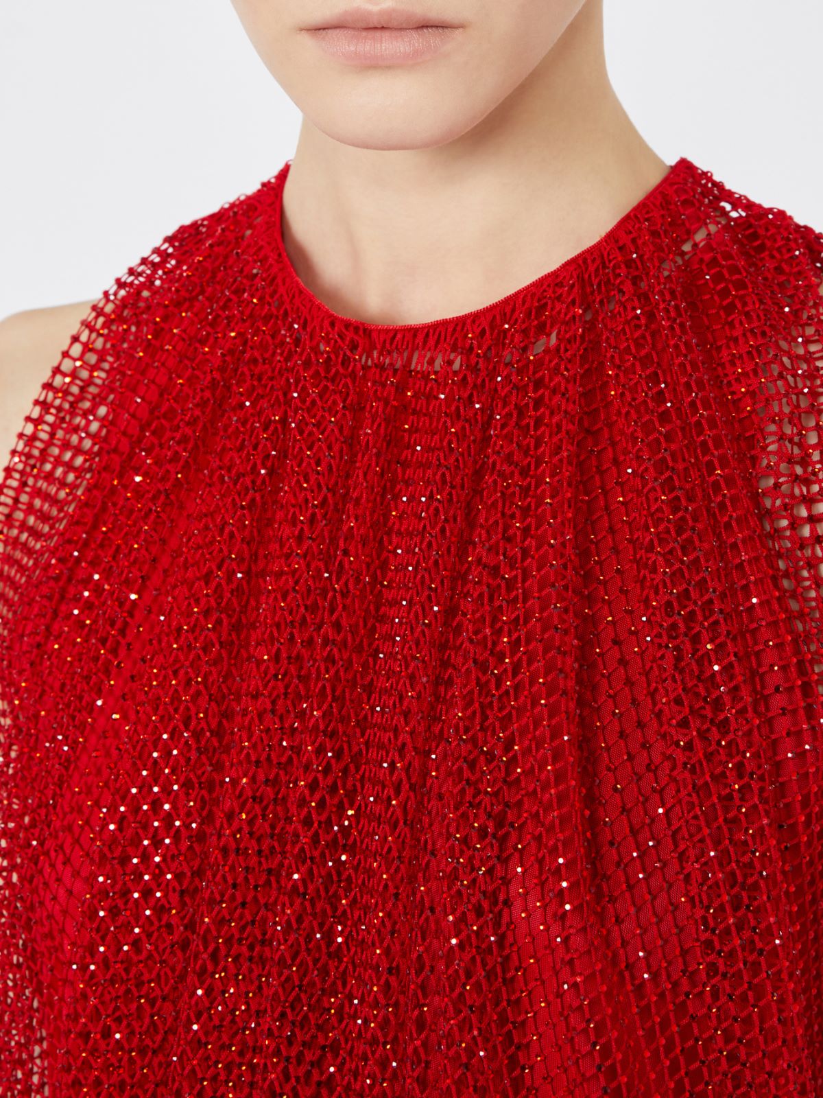 Mesh top with crystals - RED - Max Mara - 6