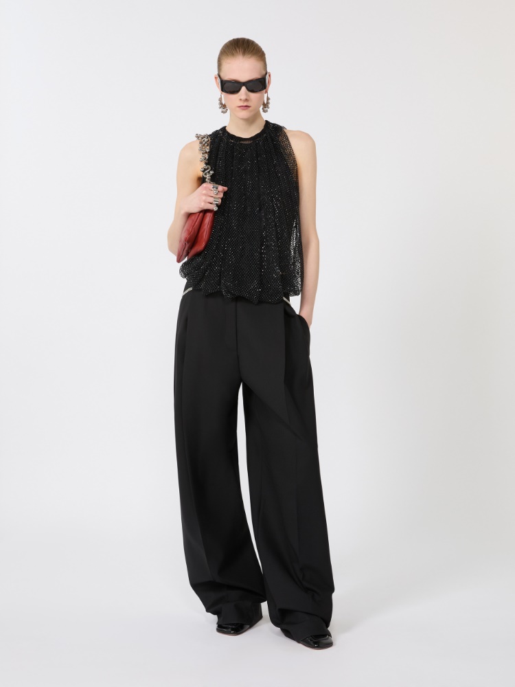 Mesh top with crystals - BLACK - Max Mara