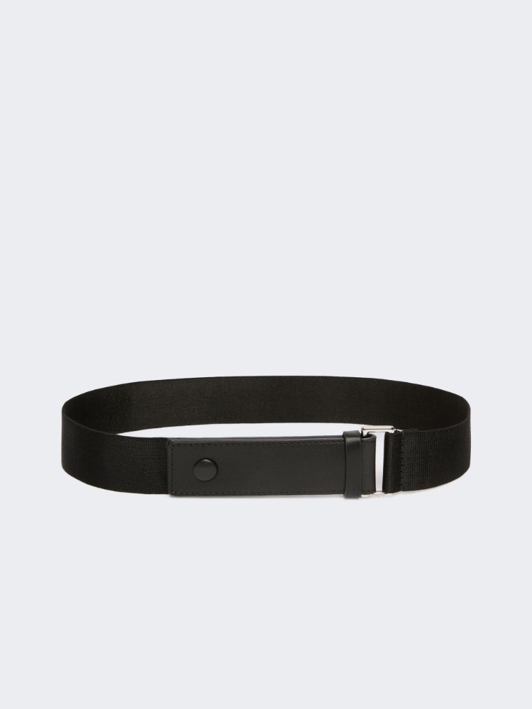 Elasticated webbing and leather belt - BLACK - Max Mara