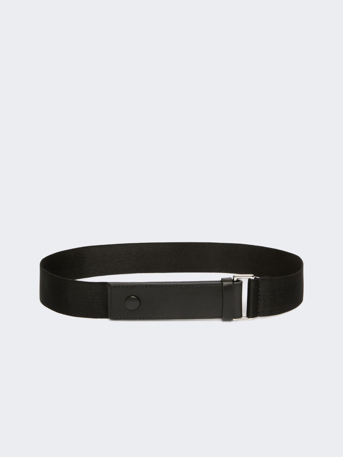 Elasticated webbing and leather belt + BLACK - Max Mara