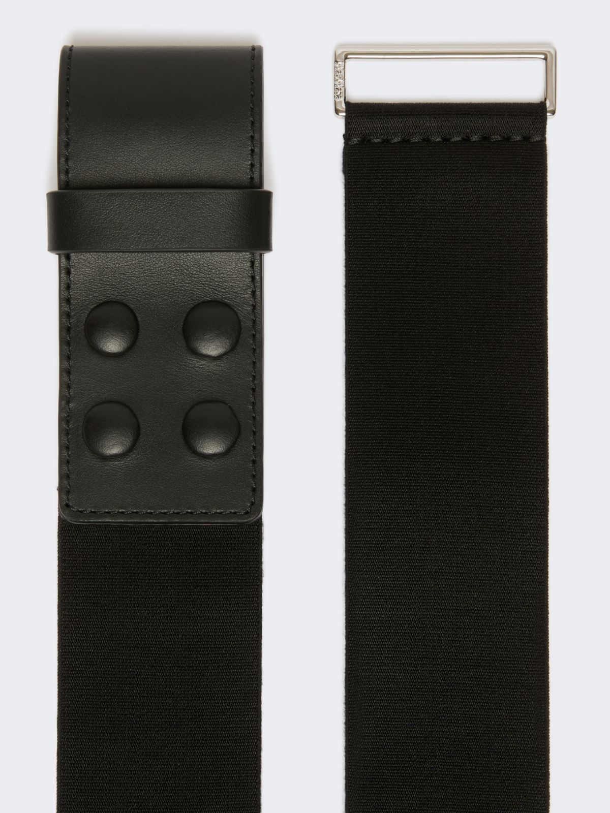 Elasticated webbing and leather wide belt - BLACK - Max Mara - 2