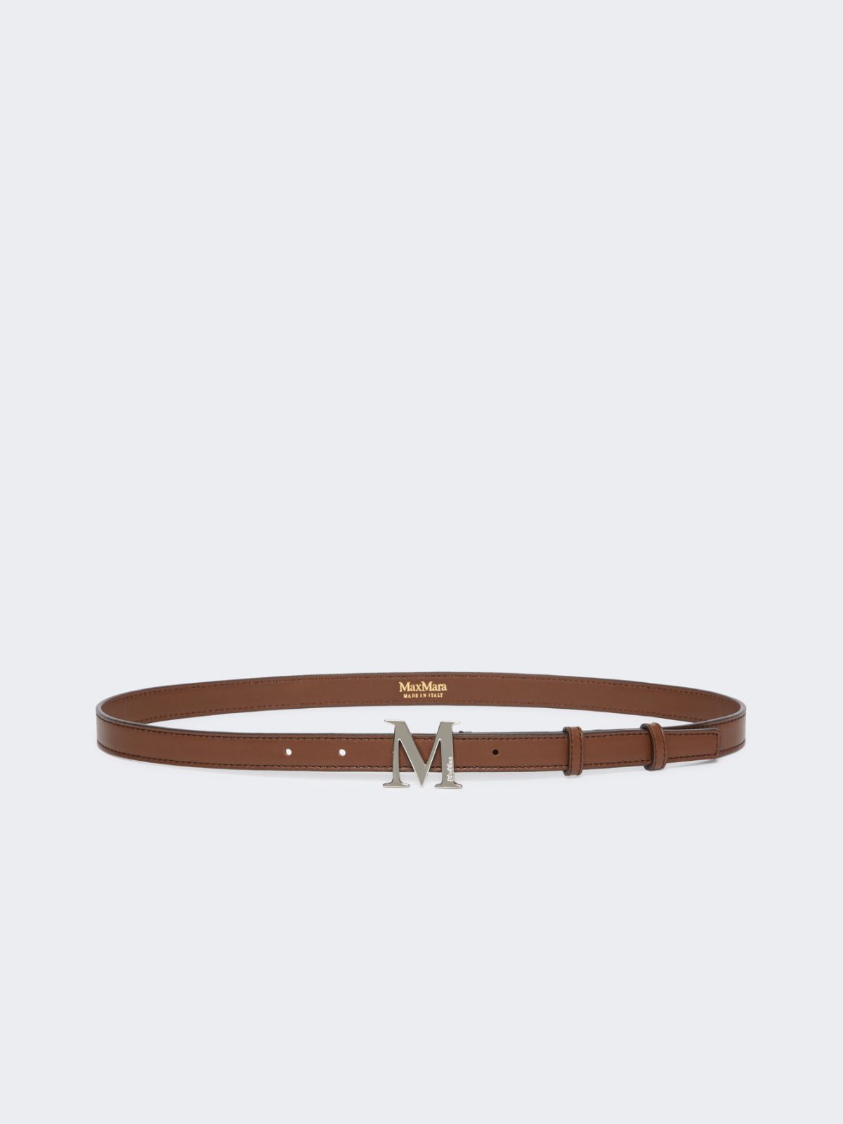 Natural leather Monogram belt + BROWN - Max Mara