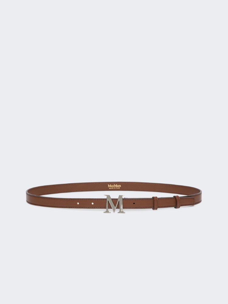 Natural leather Monogram belt - BROWN - Max Mara