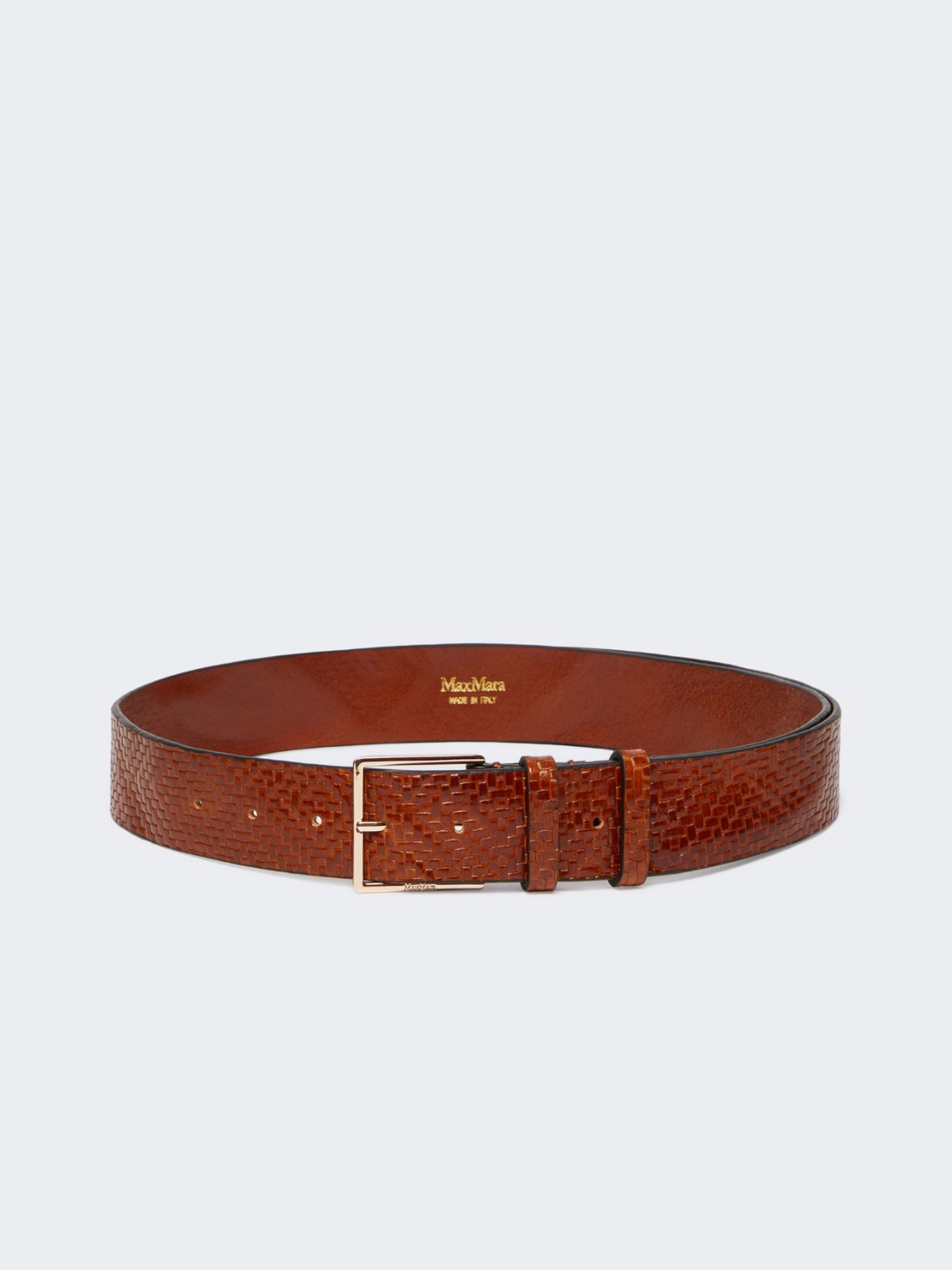 Braided leather belt - TOBACCO - Max Mara - 5