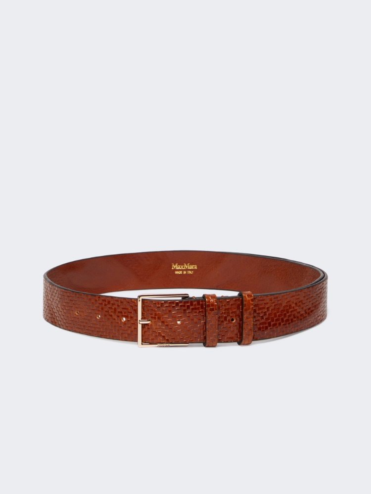Braided leather belt - TOBACCO - Max Mara