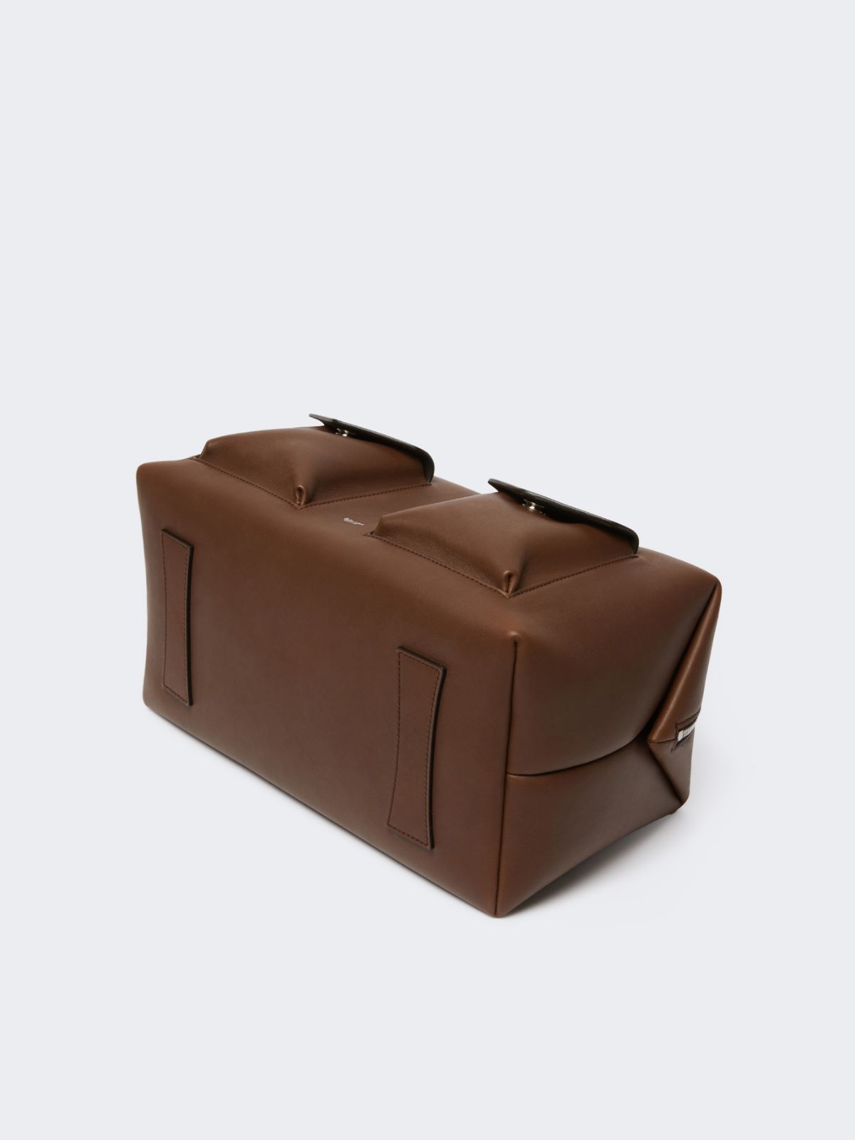 Large leather Boston bag with pockets - BROWN - Max Mara - 6