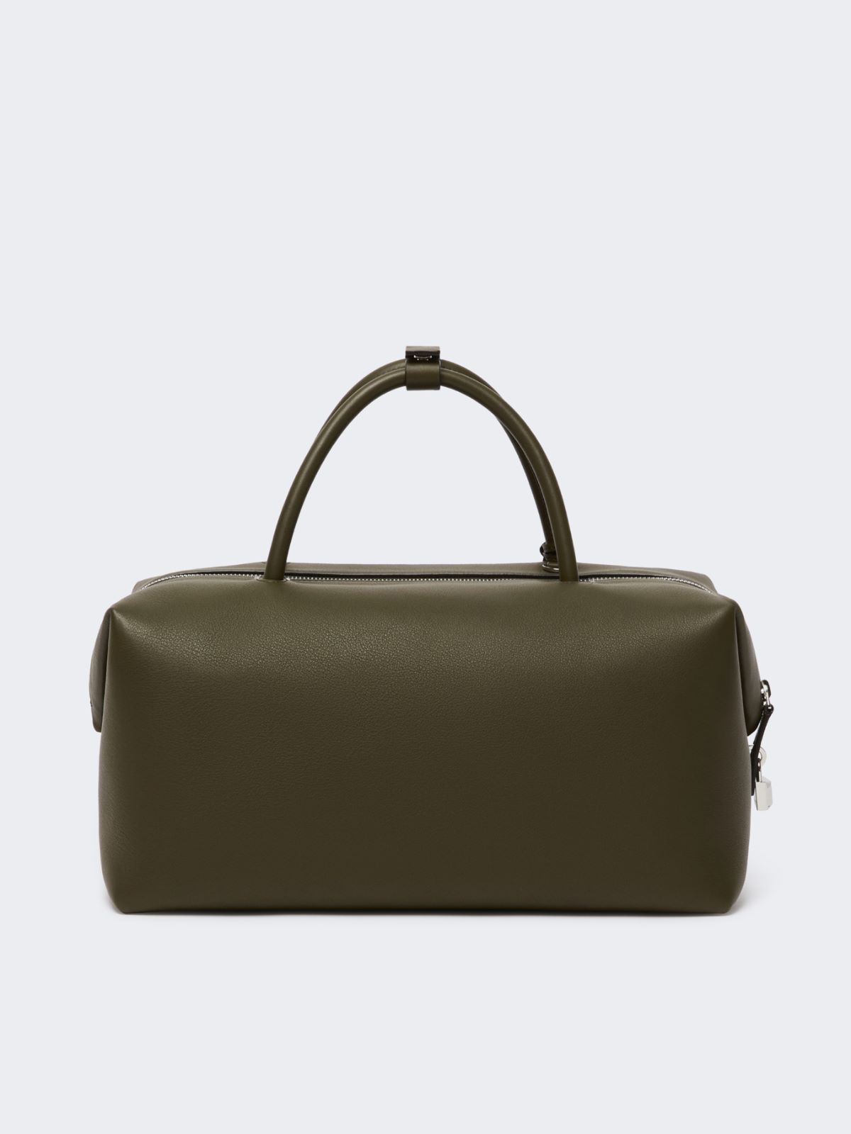 Large leather Boston bag with pockets - DARK BROWN - Max Mara - 12