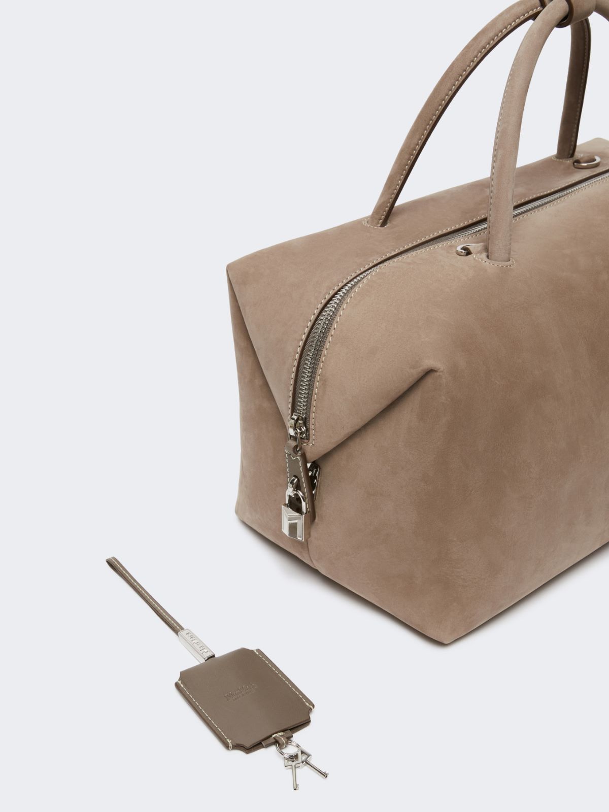 Large nubuck leather Boston bag - TURTLEDOVE - Max Mara - 6