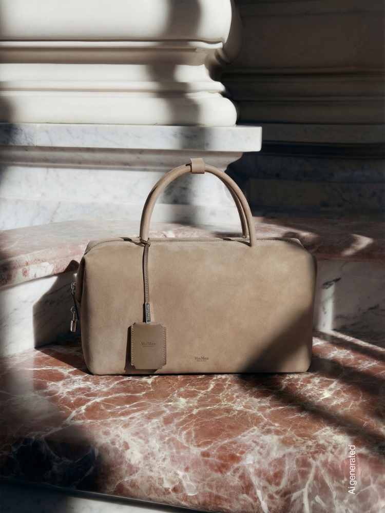 Kuferek z nubuku L + BEŻOWY GOŁĘBI - Max Mara