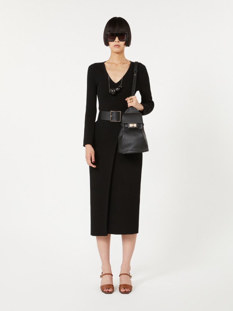 Leather, one-shoulder Margaux backpack - BLACK - 5