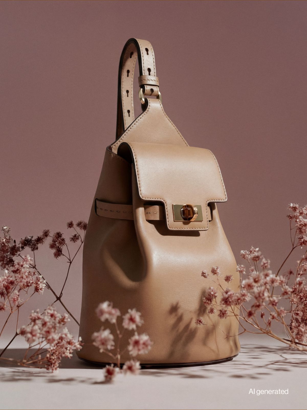 Leather, one-shoulder Margaux backpack - MUD - Max Mara