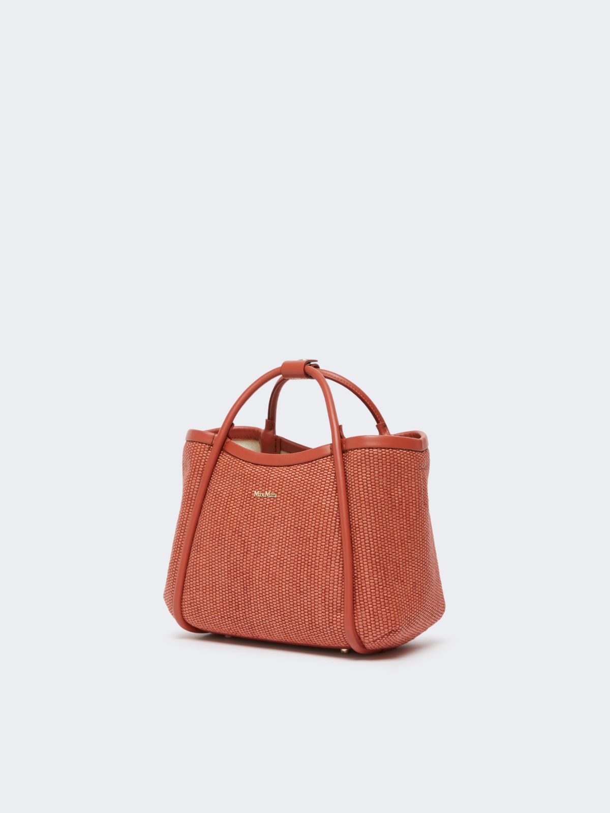 Extra-small raffia-look basketweave Marine bag - TERRA COTTA - Max Mara - 9
