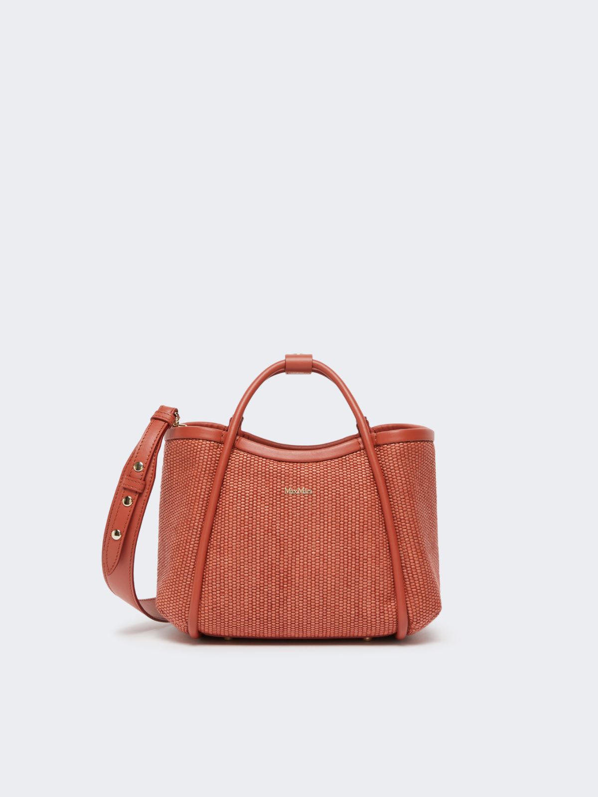 Extra-small raffia-look basketweave Marine bag - TERRA COTTA - Max Mara