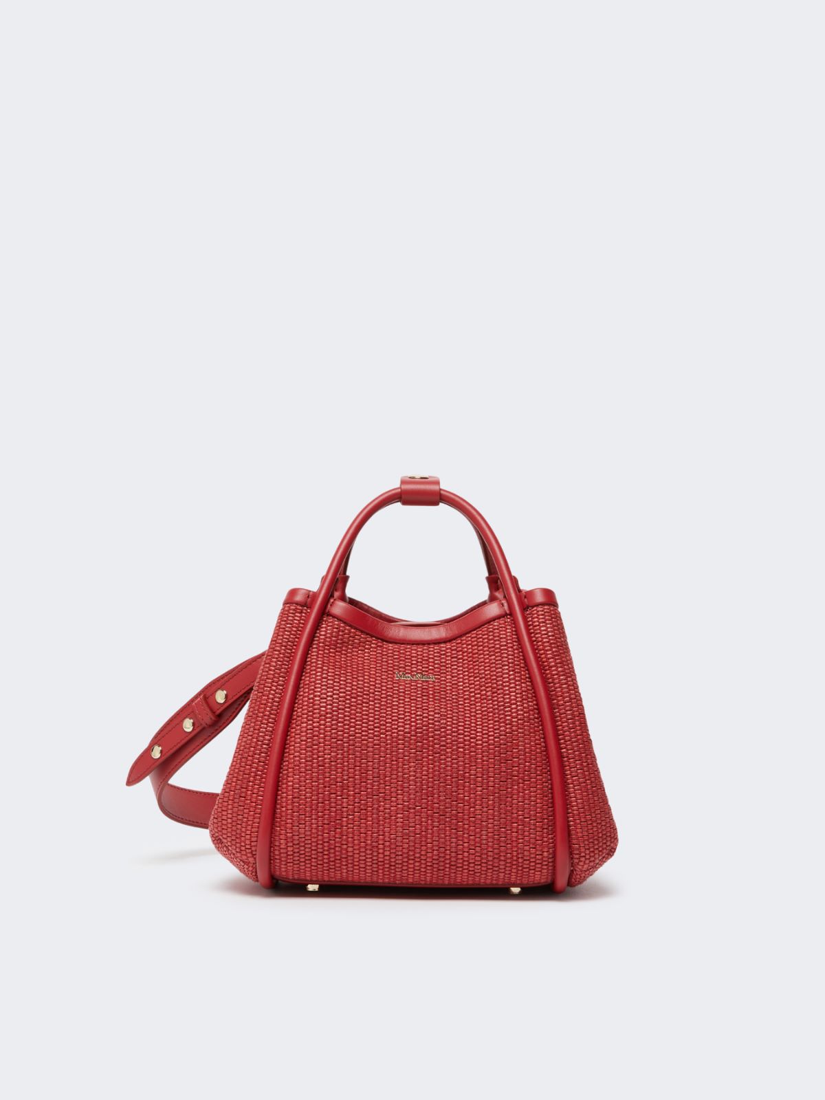 Extra-small raffia-look basketweave Marine bag - RED - Max Mara - 9