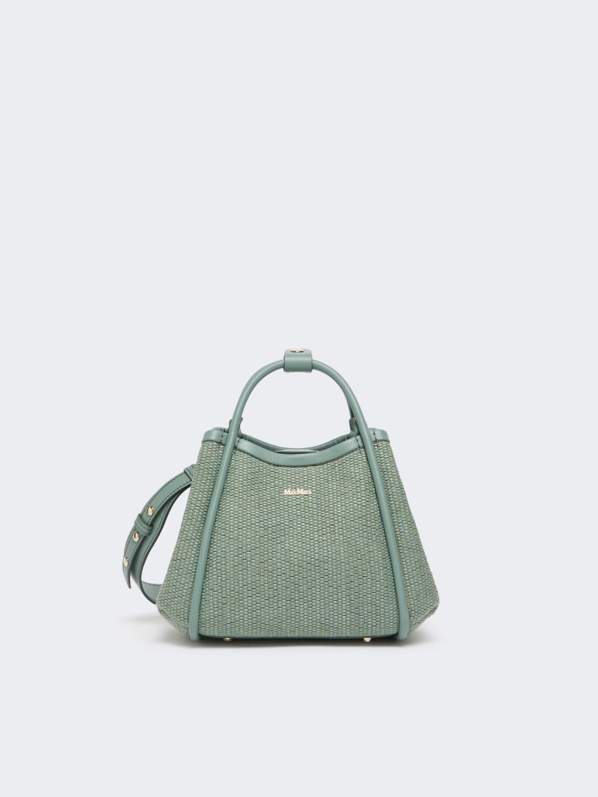 Extra-small raffia-look basketweave Marine bag - SAGE GREEN - Max Mara - 9