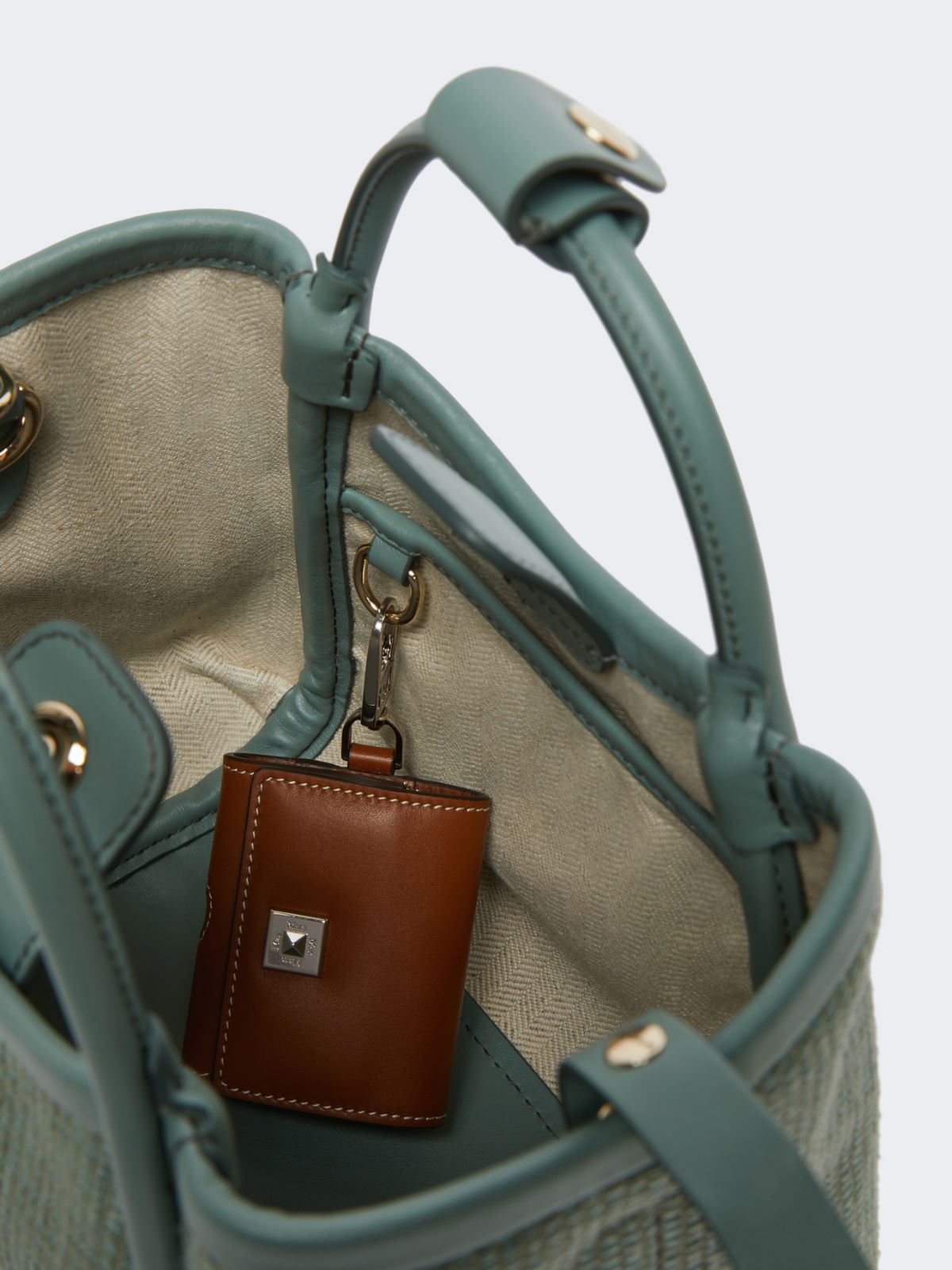 Extra-small raffia-look basketweave Marine bag - SAGE GREEN - Max Mara - 9