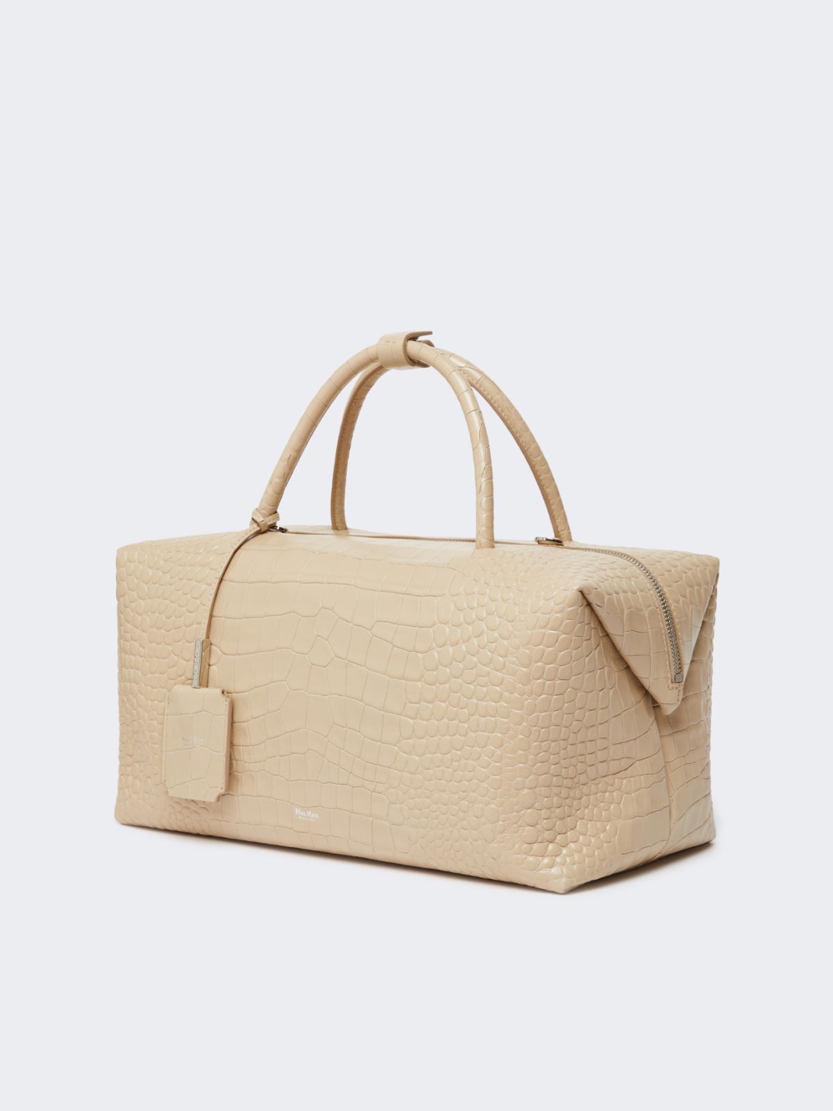 Large, crocodile-print leather Boston bag - ICE - Max Mara - 6