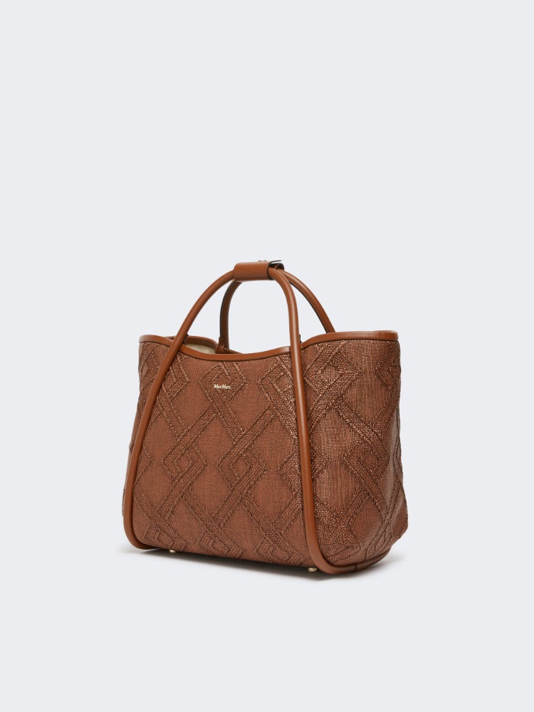 Small Marine bag in diamond-patterned basketweave - AMBER BROWN - 2