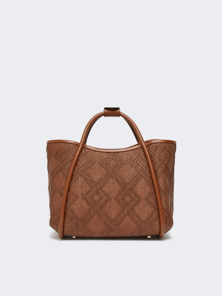 Small Marine bag in diamond-patterned basketweave - AMBER BROWN - Max Mara - 3
