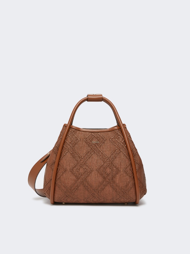 Small Marine bag in diamond-patterned basketweave - AMBER BROWN - 3