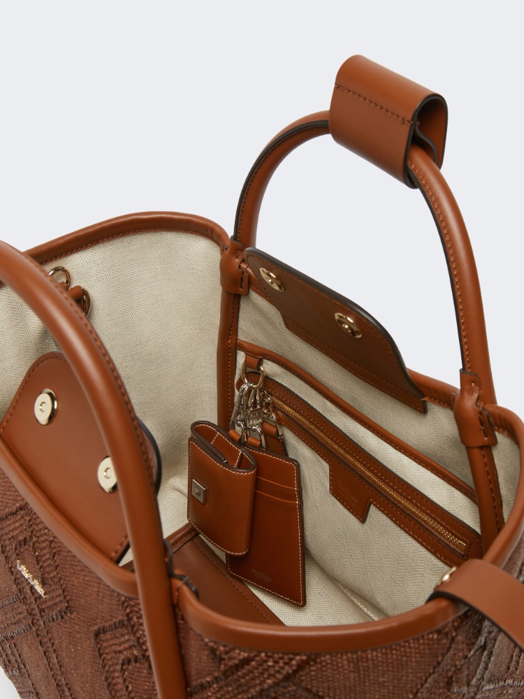 Small Marine bag in diamond-patterned basketweave - AMBER BROWN - 5