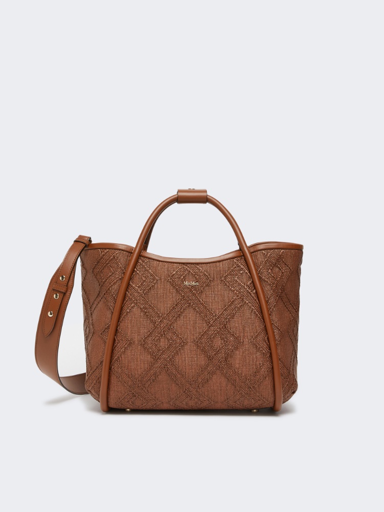 Small Marine bag in diamond-patterned basketweave - AMBER BROWN