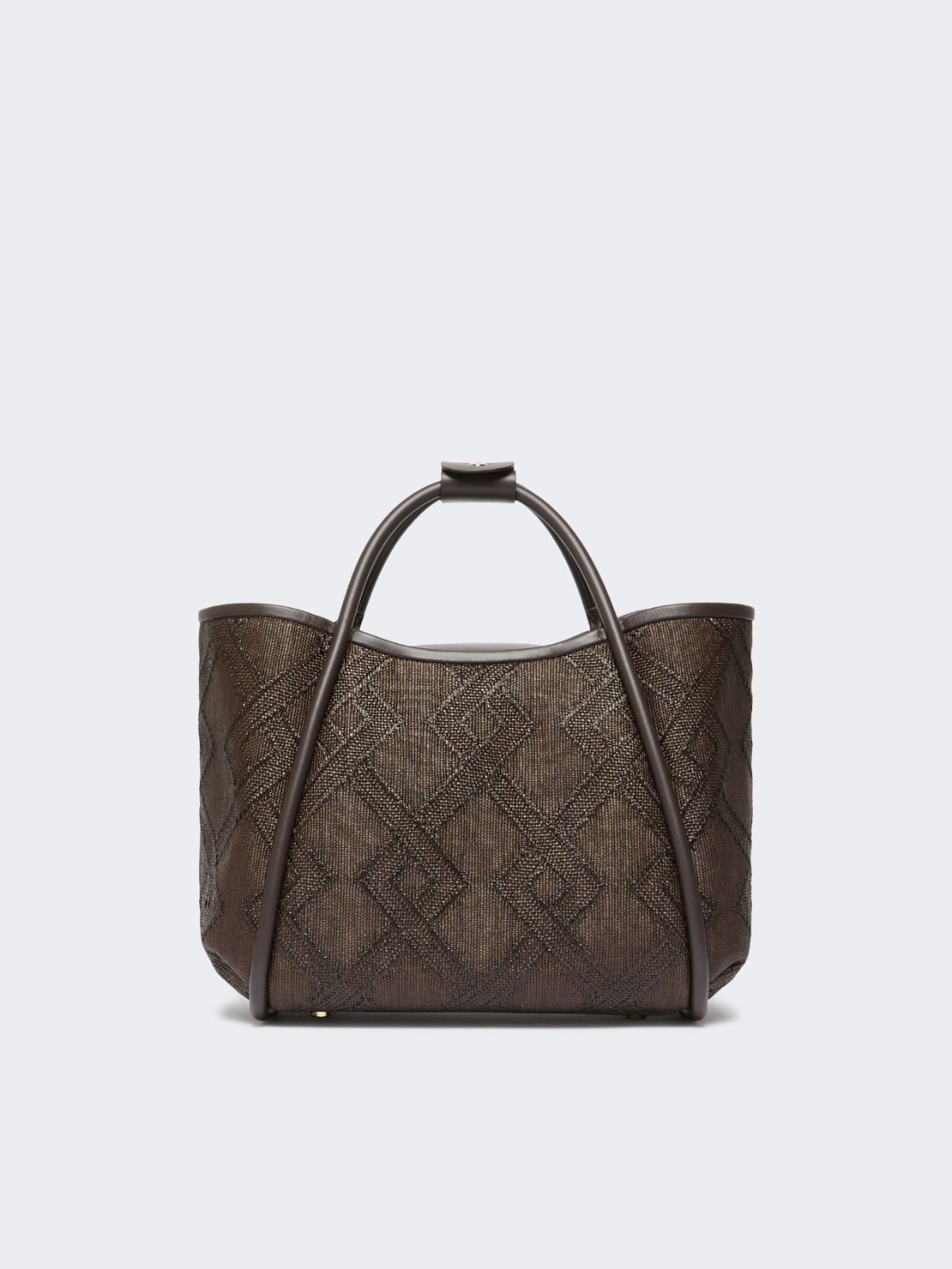 Small Marine bag in diamond-patterned basketweave, dark brown