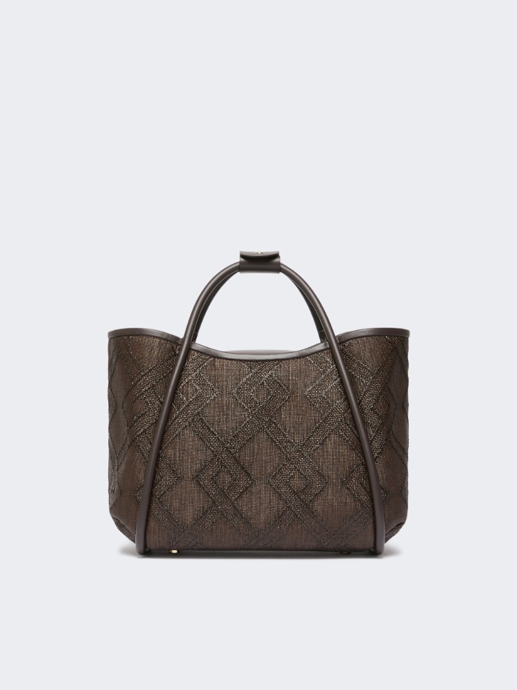 Small Marine bag in diamond-patterned basketweave - DARK BROWN - Max Mara - 3