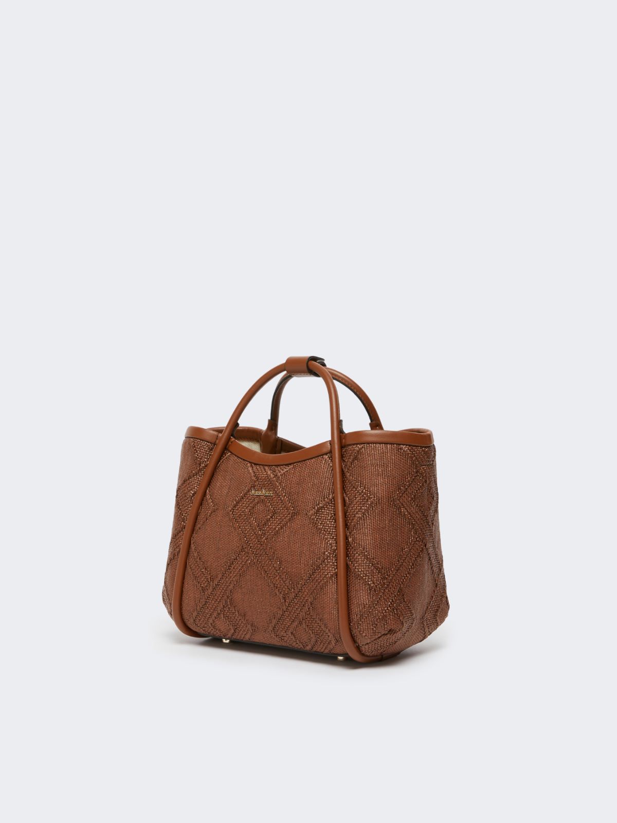 Extra-small Marine bag in diamond-patterned basketweave - AMBER BROWN - Max Mara - 12
