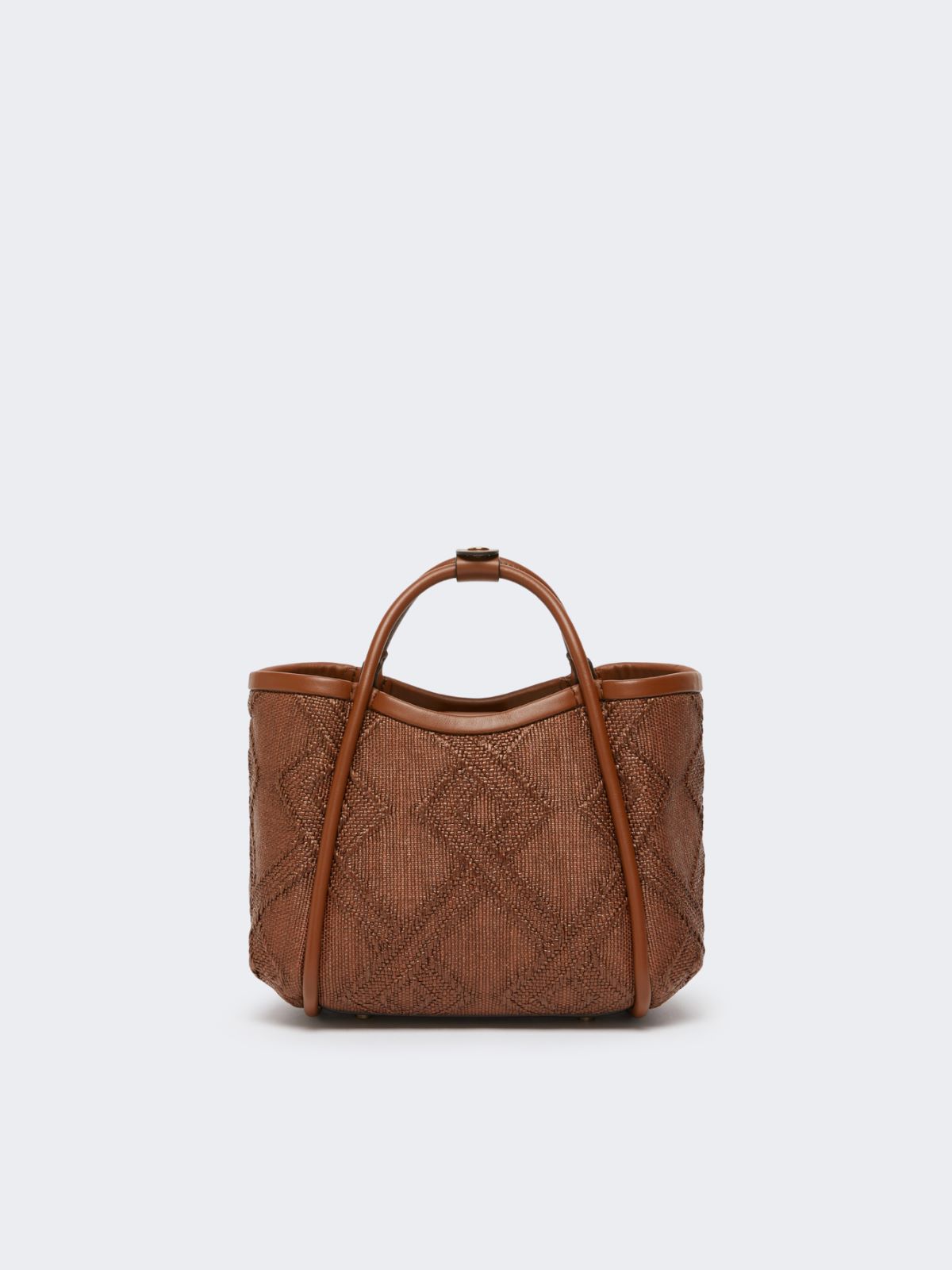 Extra-small Marine bag in diamond-patterned basketweave - AMBER BROWN - Max Mara - 12