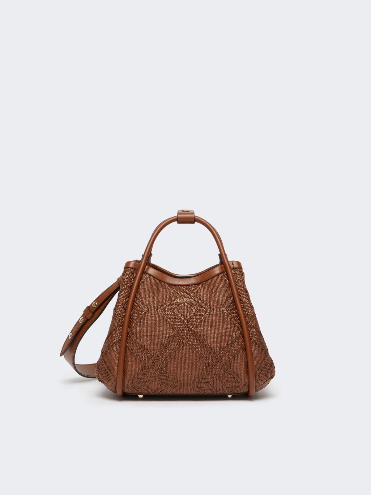 Extra-small Marine bag in diamond-patterned basketweave - AMBER BROWN - Max Mara - 12