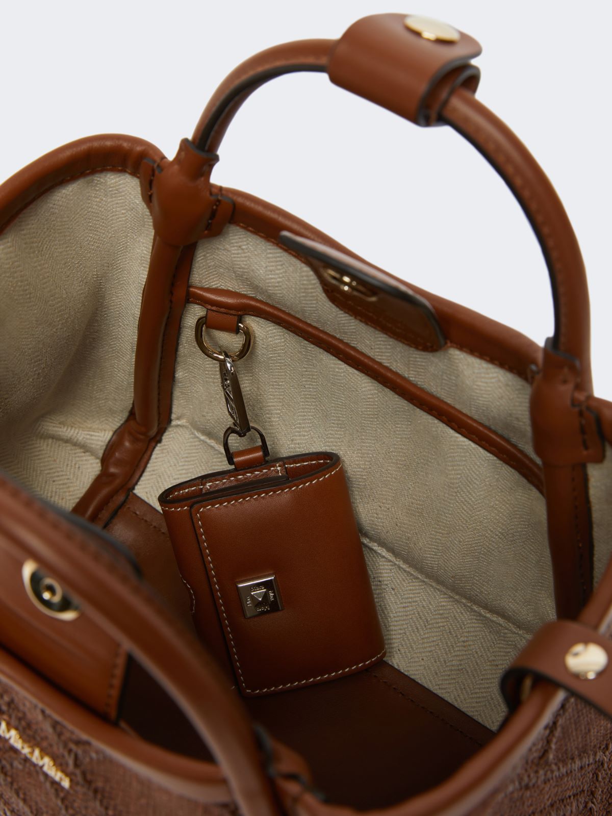 Extra-small Marine bag in diamond-patterned basketweave - AMBER BROWN - Max Mara - 12