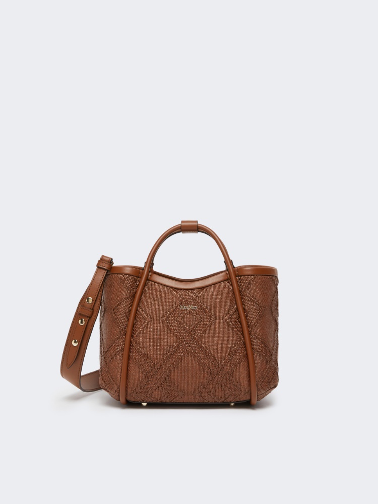 Extra-small Marine bag in diamond-patterned basketweave - AMBER BROWN - Max Mara