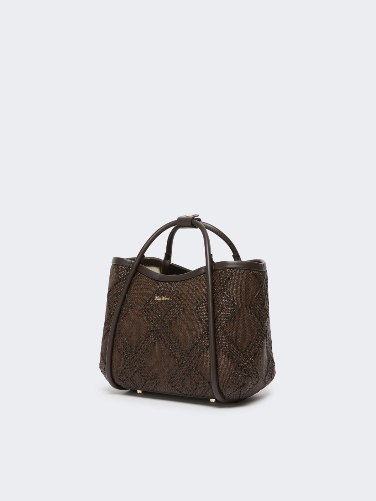 Extra-small Marine bag in diamond-patterned basketweave - DARK BROWN - Max Mara - 12