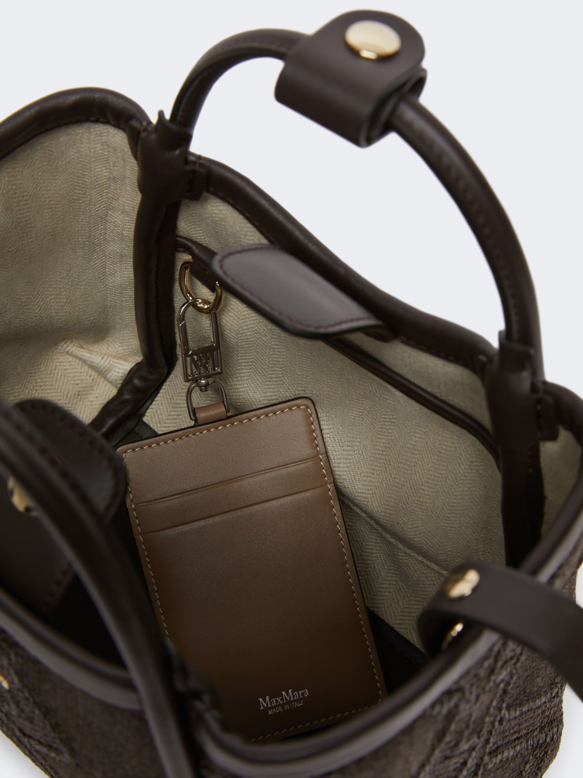 Extra-small Marine bag in diamond-patterned basketweave - DARK BROWN - Max Mara - 12