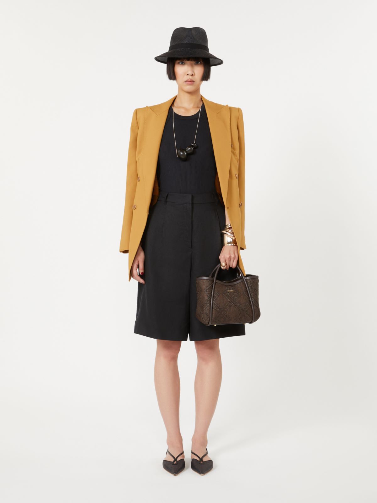 Extra-small Marine bag in diamond-patterned basketweave - DARK BROWN - Max Mara - 12