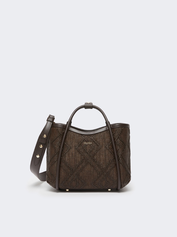 Extra-small Marine bag in diamond-patterned basketweave - DARK BROWN - Max Mara