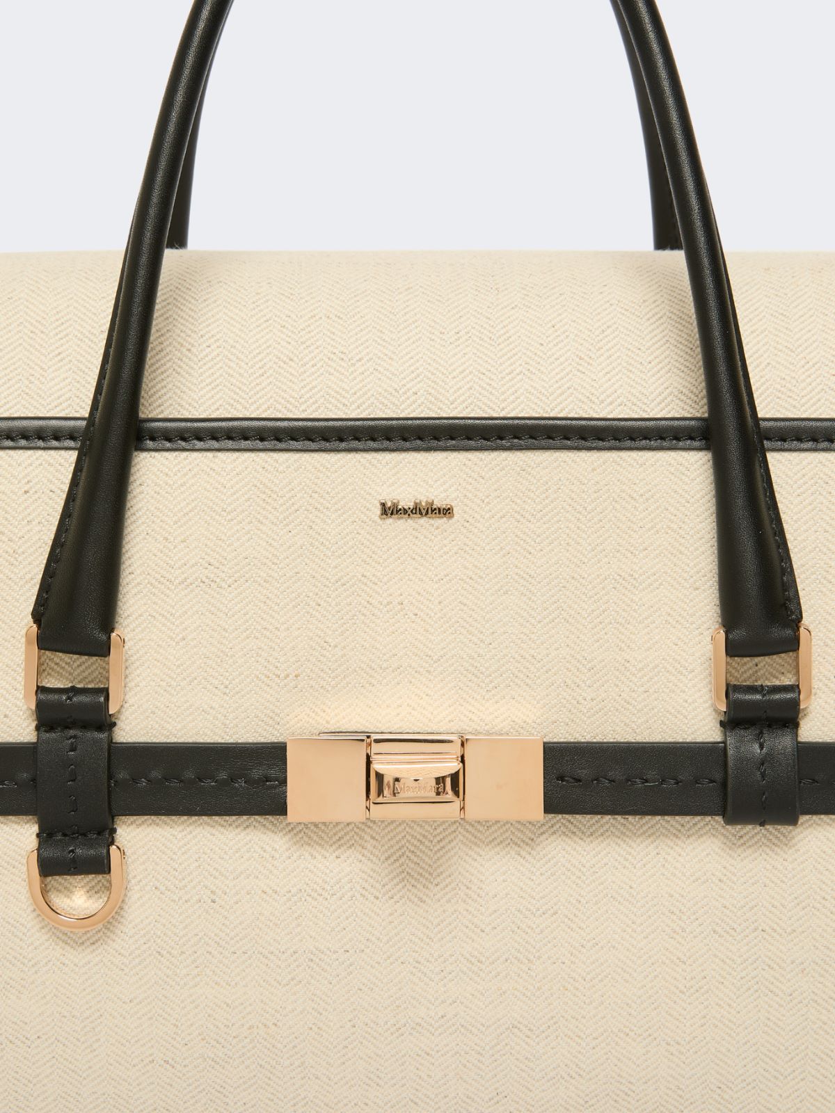 Chevron canvas and leather handbag - ICE - Max Mara - 4