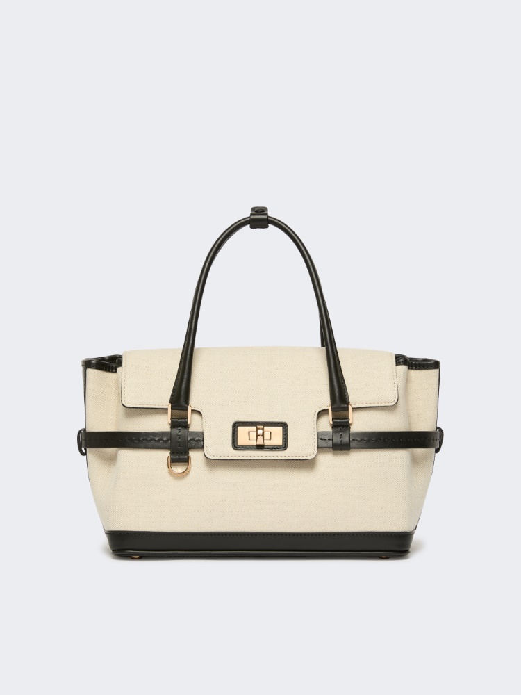 Chevron canvas and leather handbag - ICE - Max Mara