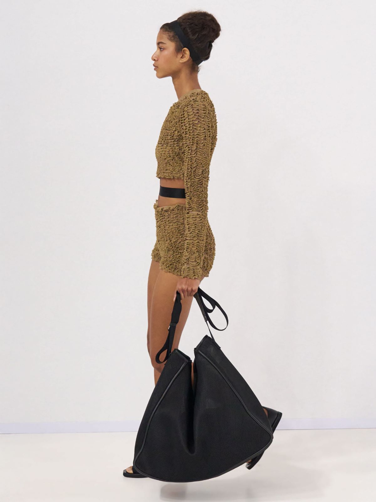 Extra-large handbag in technical mesh - BLACK - Max Mara