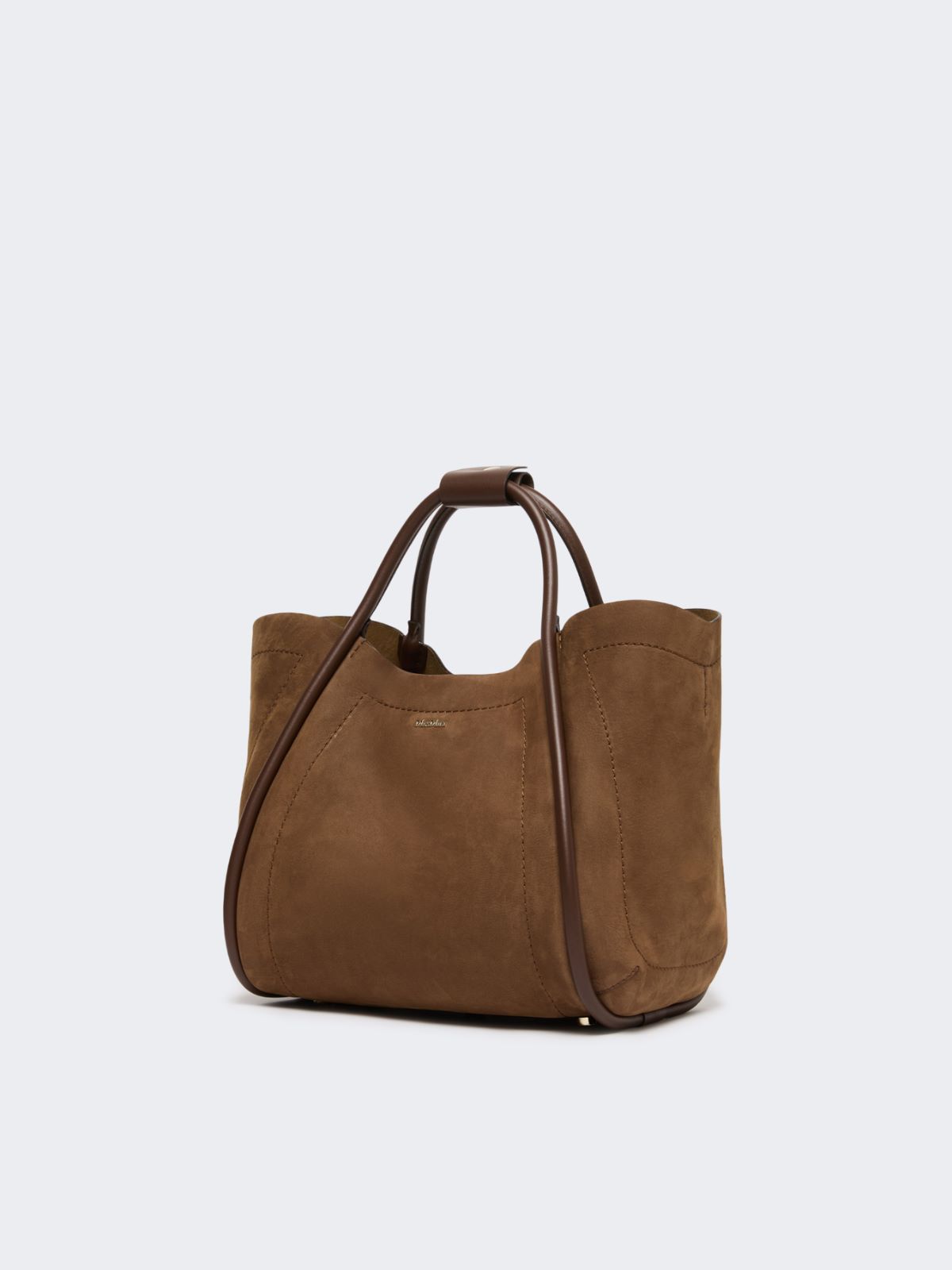 Small Nubuck leather Marine bag - DARK BROWN - Max Mara - 6