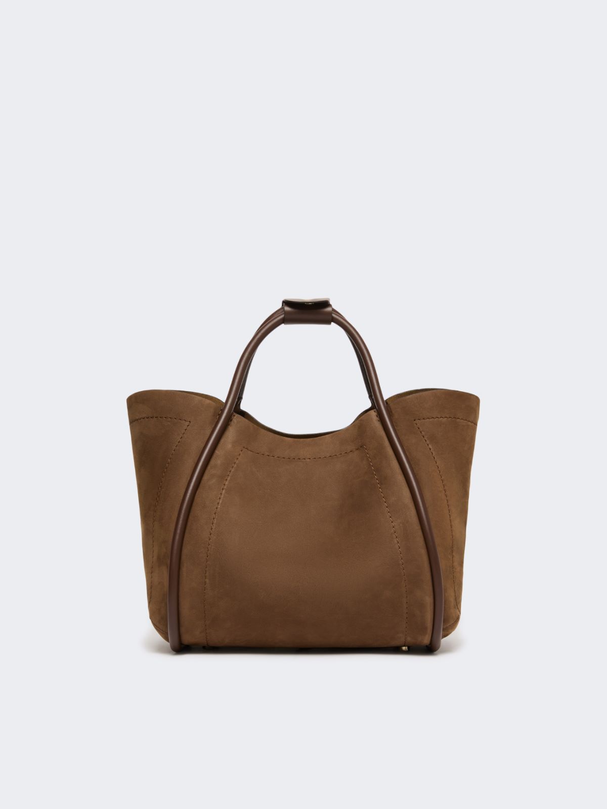 Small Nubuck leather Marine bag - DARK BROWN - Max Mara - 12