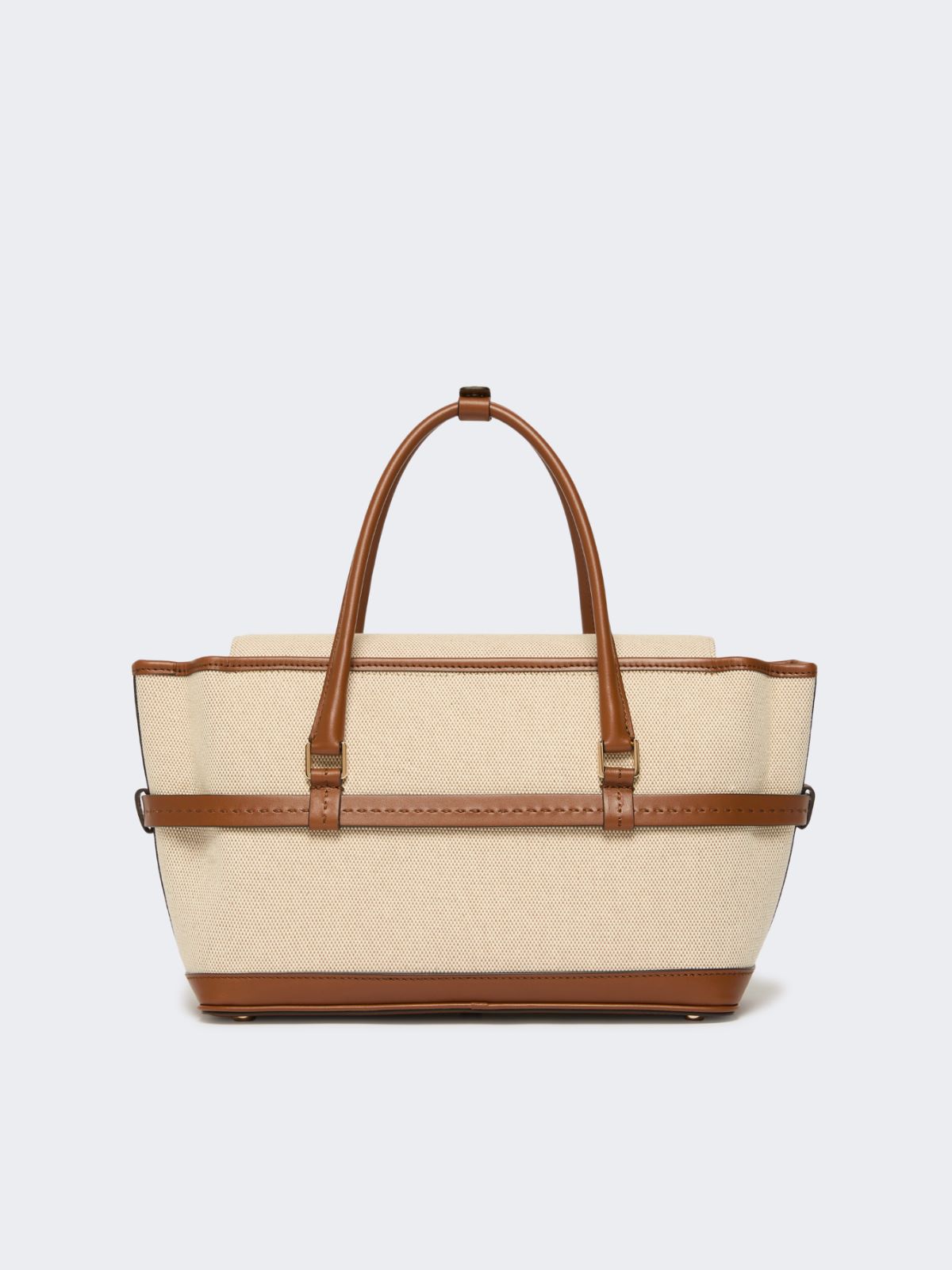 Cotton canvas and leather handbag - POWDER - Max Mara - 3