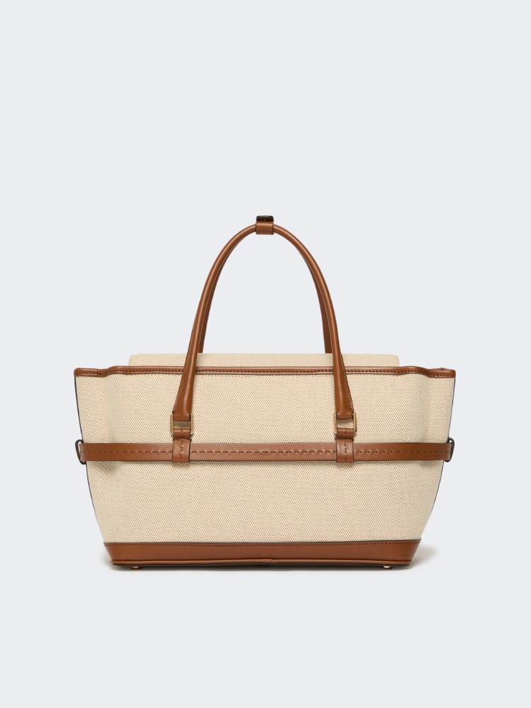 Cotton canvas and leather handbag - POWDER - Max Mara - 3